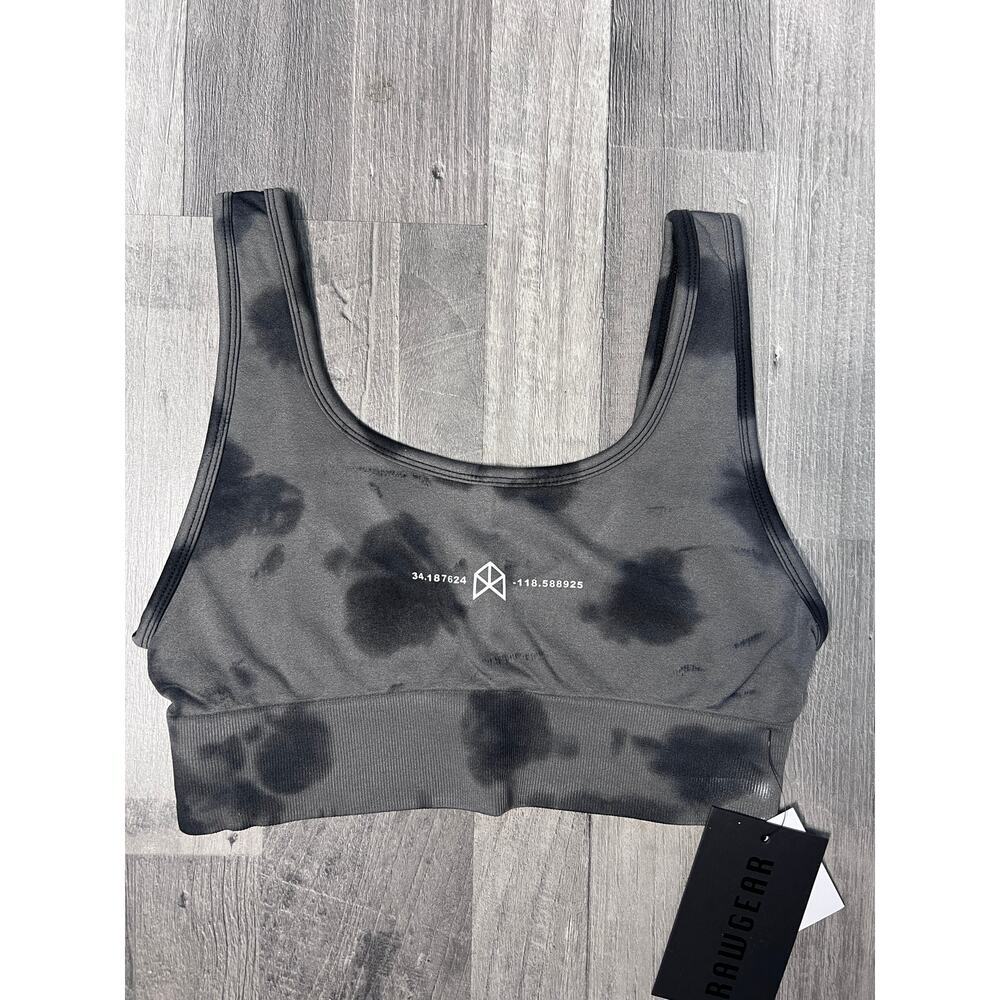 RAWGEAR Black Tie Dye Sports Bra Womens SM Seamless Activewear Crop Top